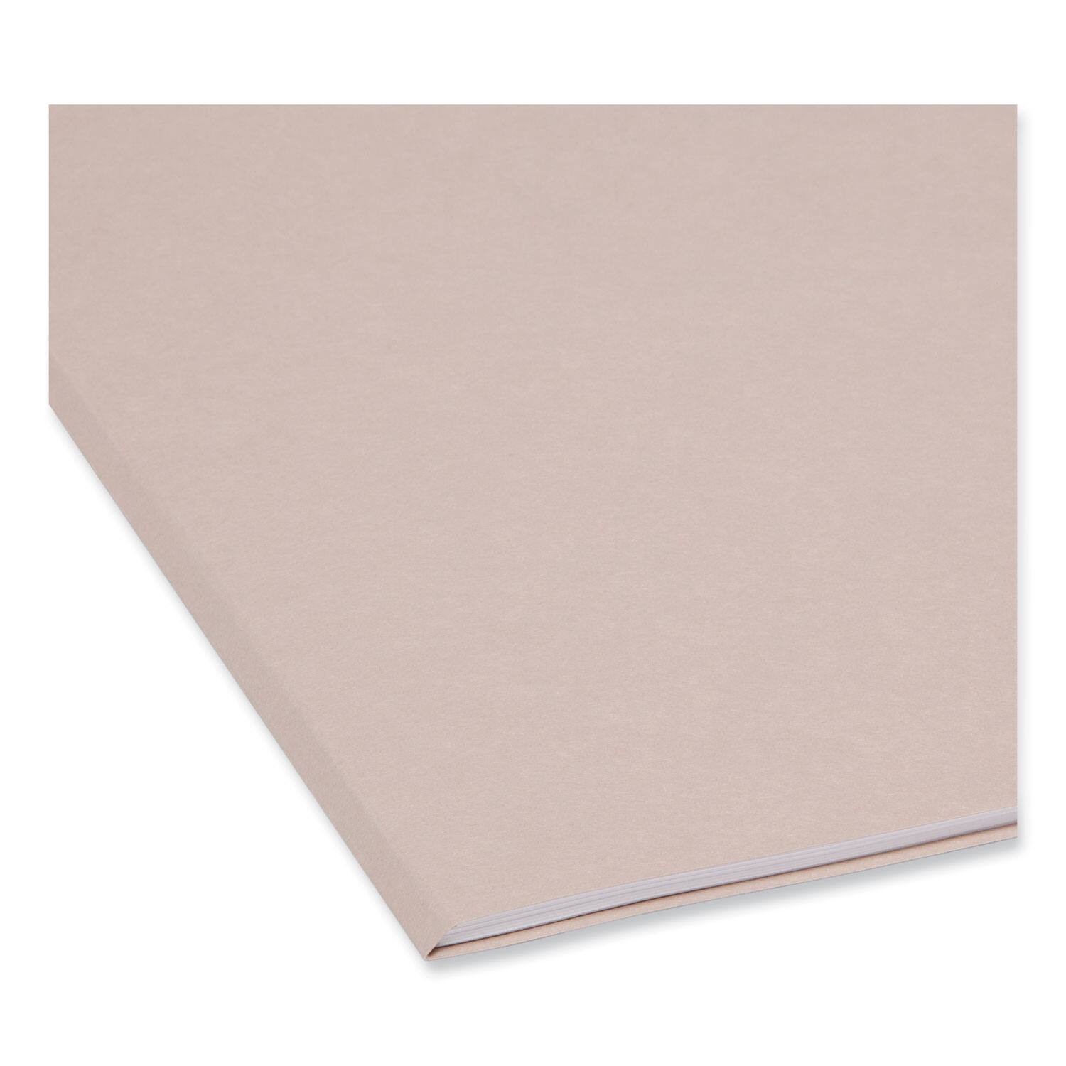 Back. Smead Manufacturing - Reinforced Top Tab Colored File Folders, Straight Tabs, Letter Size, 0.75" Expansion, Gray, 100/Box.