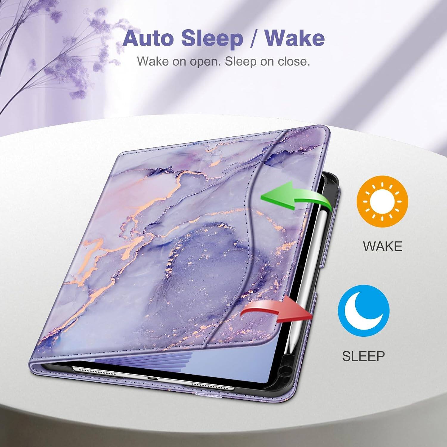 Auto Sleep / Wake  
Wake on open. Sleep on close.  

WAKE  
SLEEP