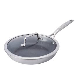 Henckels - Paradigm Ceramic 10-inch Dual Performance Fry Pan with Lid - Stainless Steel