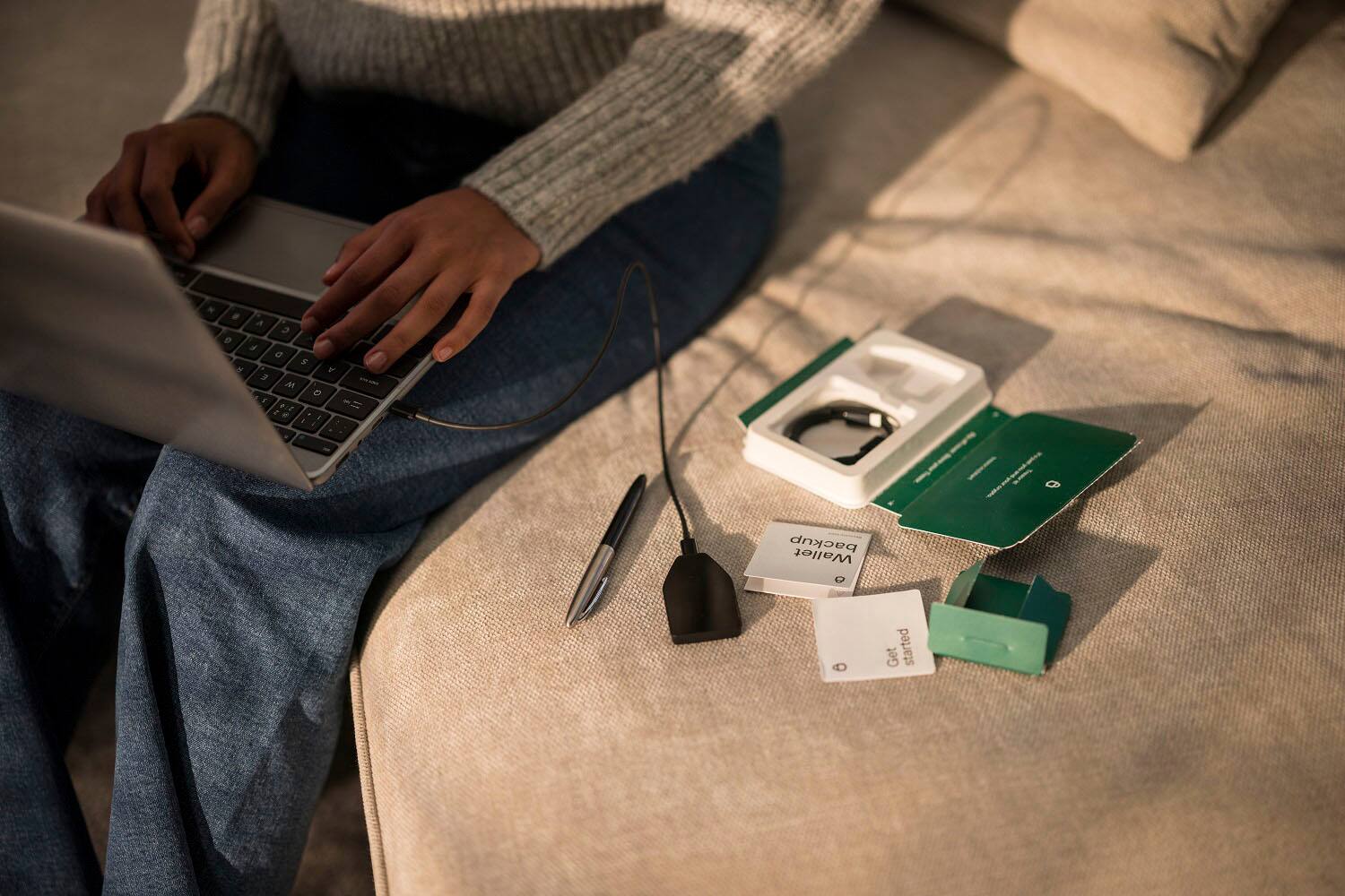 The text on the image reads: "Get started with a backup Wallet."