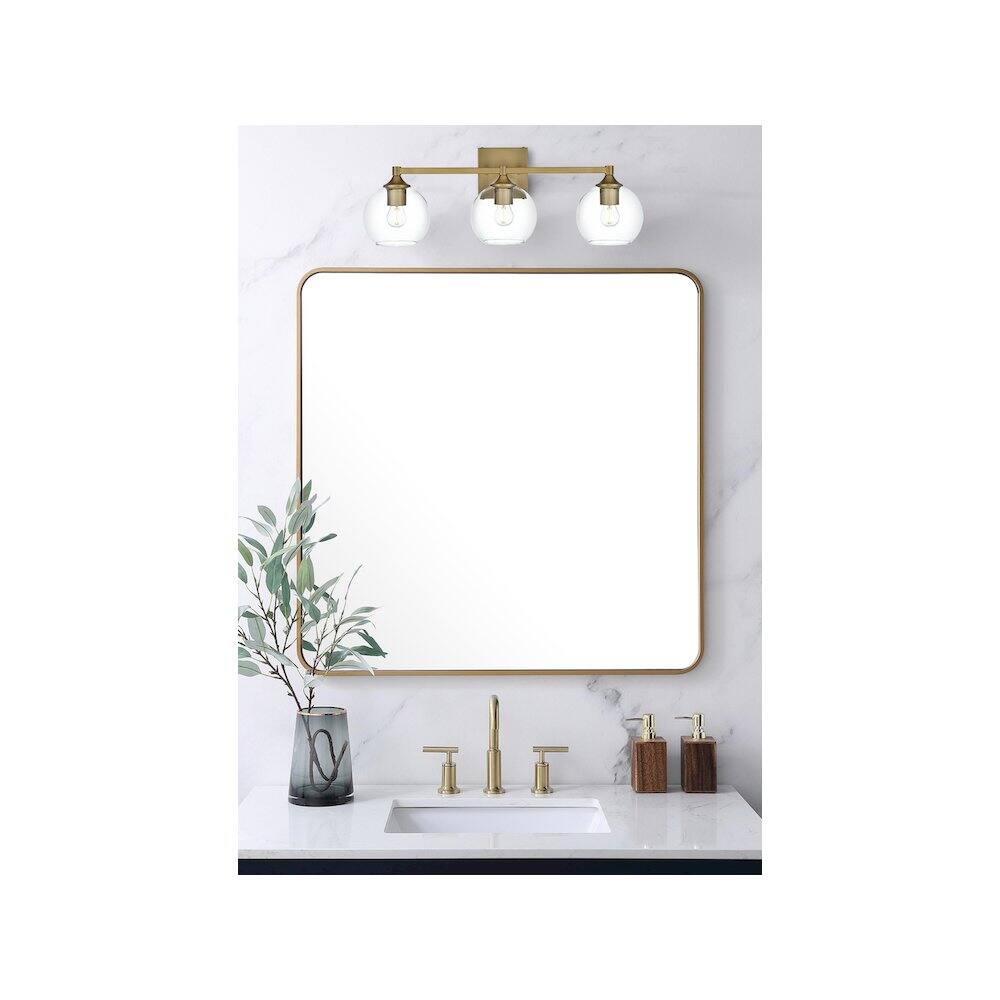 Alt View 4. Living District - Eero 25 inch Wall Sconce in Satin Gold - Satin Gold And Clear.