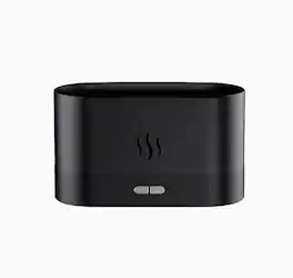 Cluzine - Humidifier Flame Aroma Diffuser Simulated Flame Ambient Light Home Office Desktop Bedroom - Black