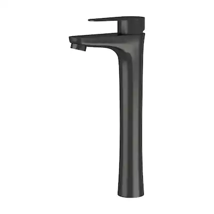 Front. JUJABU - Matte Black Single Handle Tall Bathroom Sink Faucet - Oil-Rubbed Bronze.