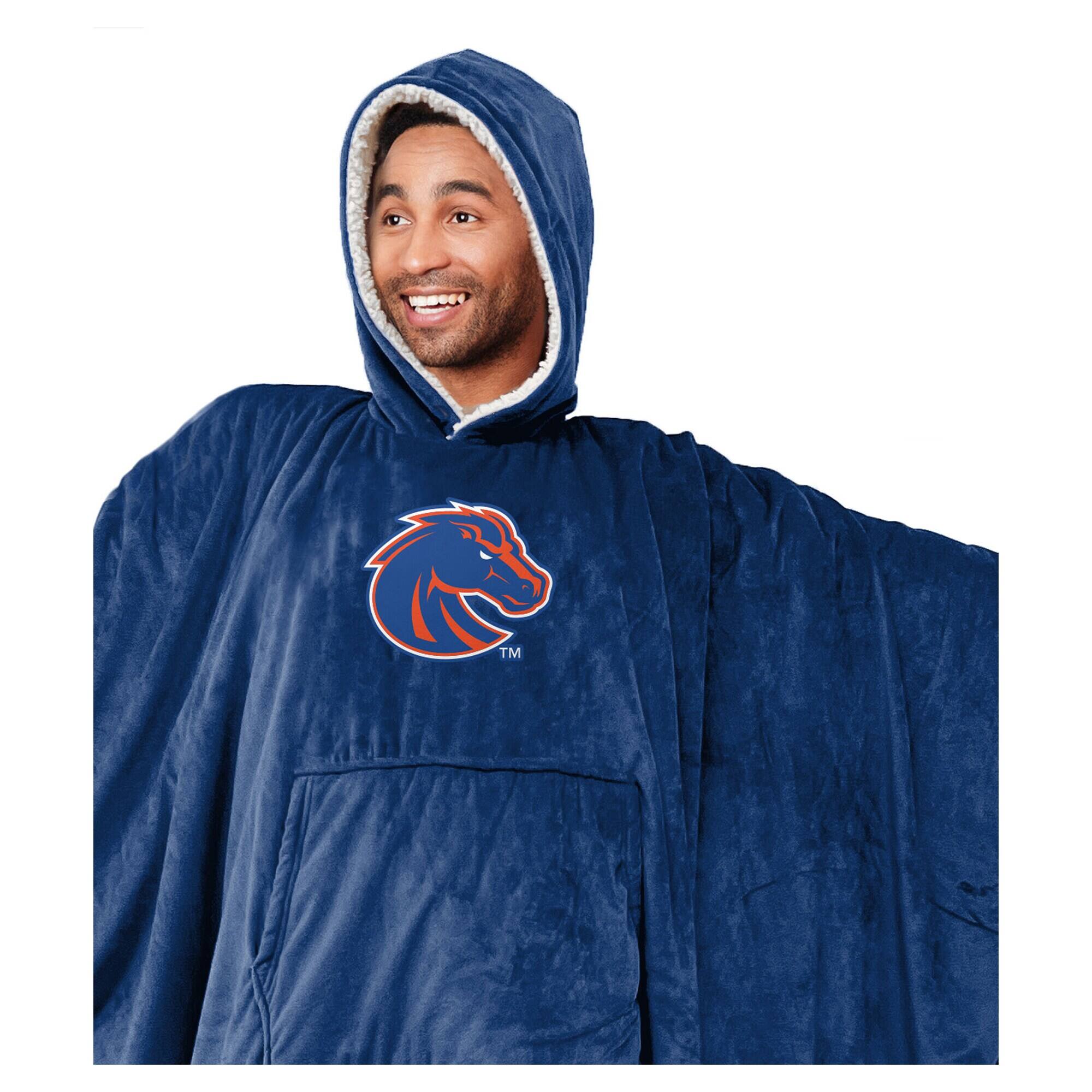 Alt View 1. Pegasus - Boise State Broncos 60" x 80" Team Color Logo Patch Bloncho - Multicolor.