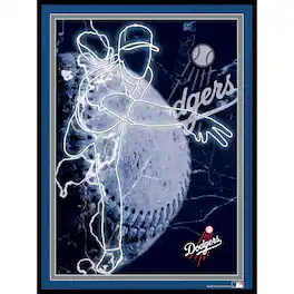 Fan Creations - Los Angeles Dodgers 12'' x 16'' Framed Neon Player Print - Black