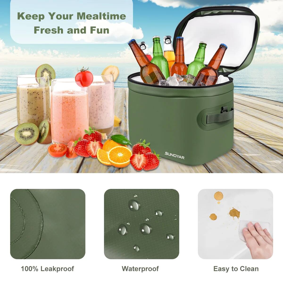 Keep Your Mealtime Fresh and Fun

SUNDYAR

100% Leakproof

Waterproof

Easy to Clean
