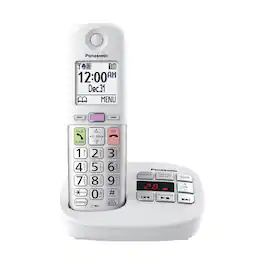 Panasonic - Easy-to-Use Cordless Phone with Flashlight and Quick-Touch Dialing - KX-TGU4 Series - White