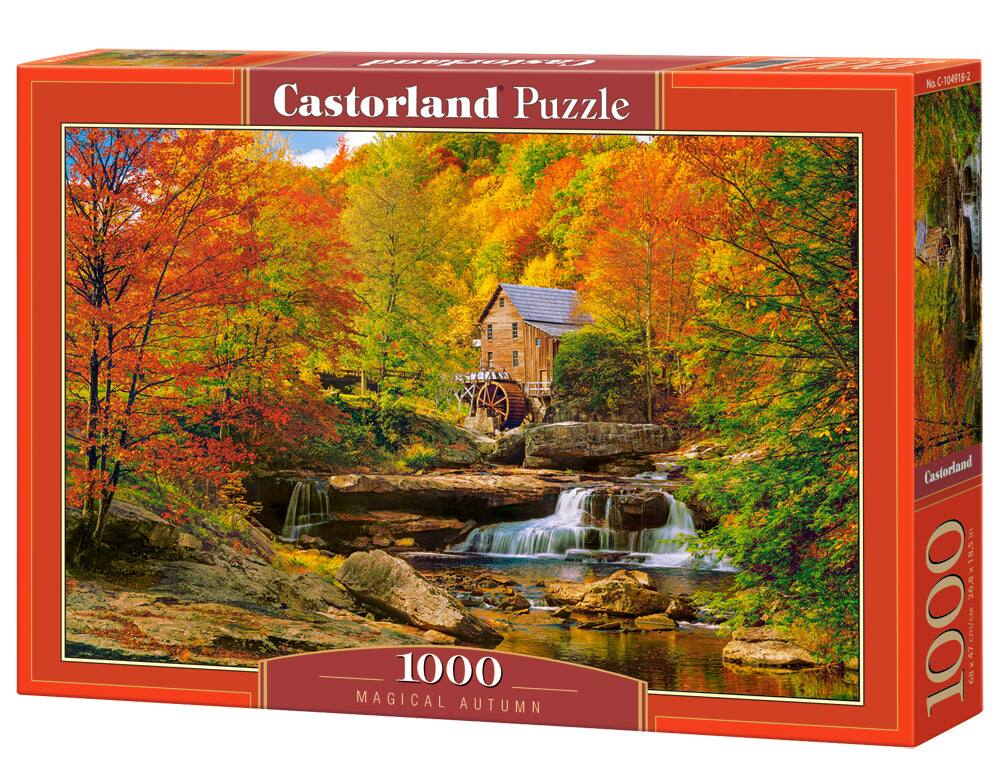 Castorland - 1000 Piece Jigsaw Puzzles, Magical Autumn, Water mil, Nature puzzles, Waterfall, Adult Puzzle, C-104918-2 - Red