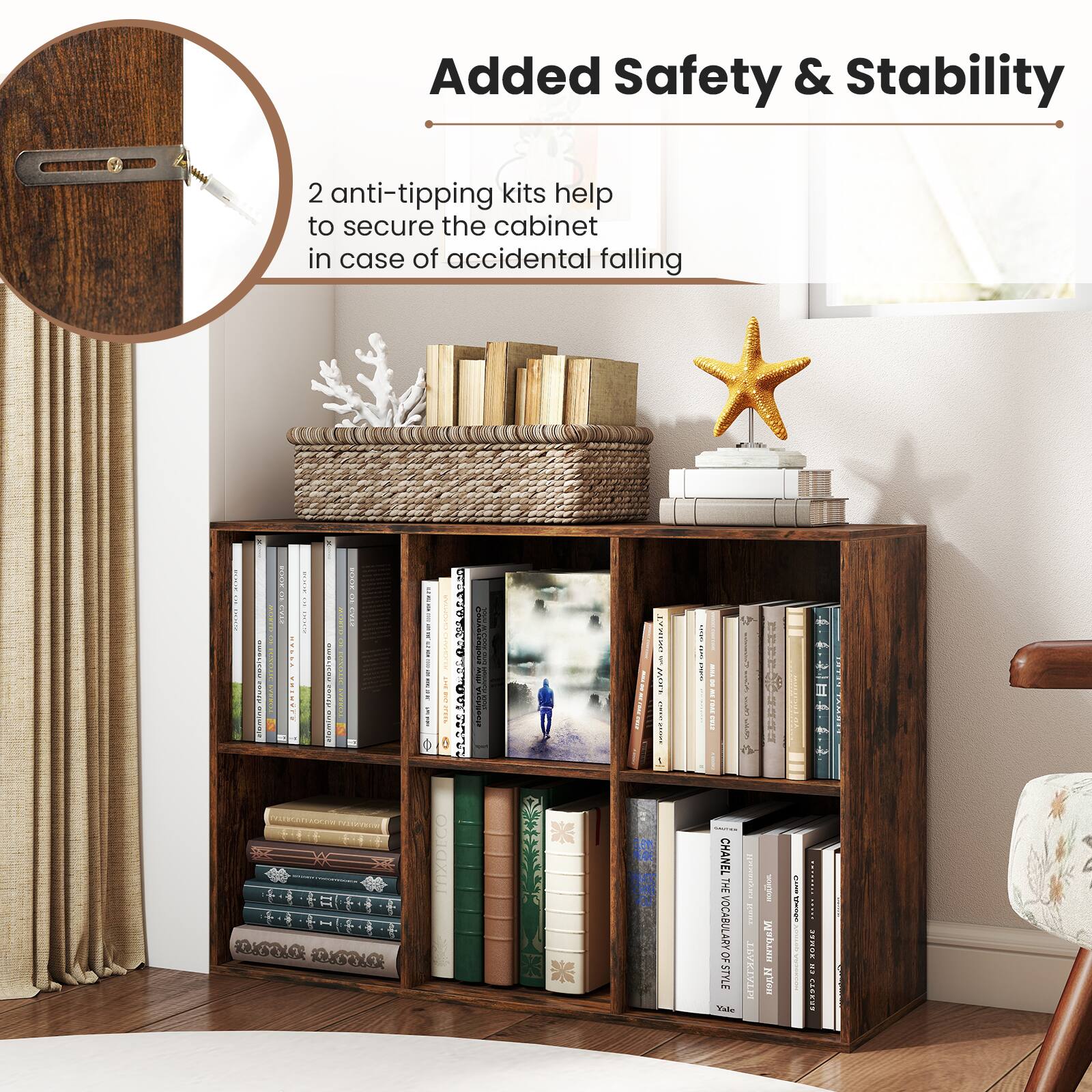 Added Safety & Stability

2 anti-tipping kits help to secure the cabinet in case of accidental falling