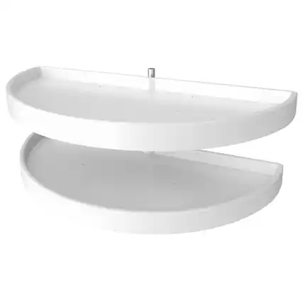 Front. Rev-A-Shelf - Rev-A-Shelf 39" Lazy Susan Half-Moon Polymer Two-Tier Blind Cabinet 6882-39-11-570 - White.
