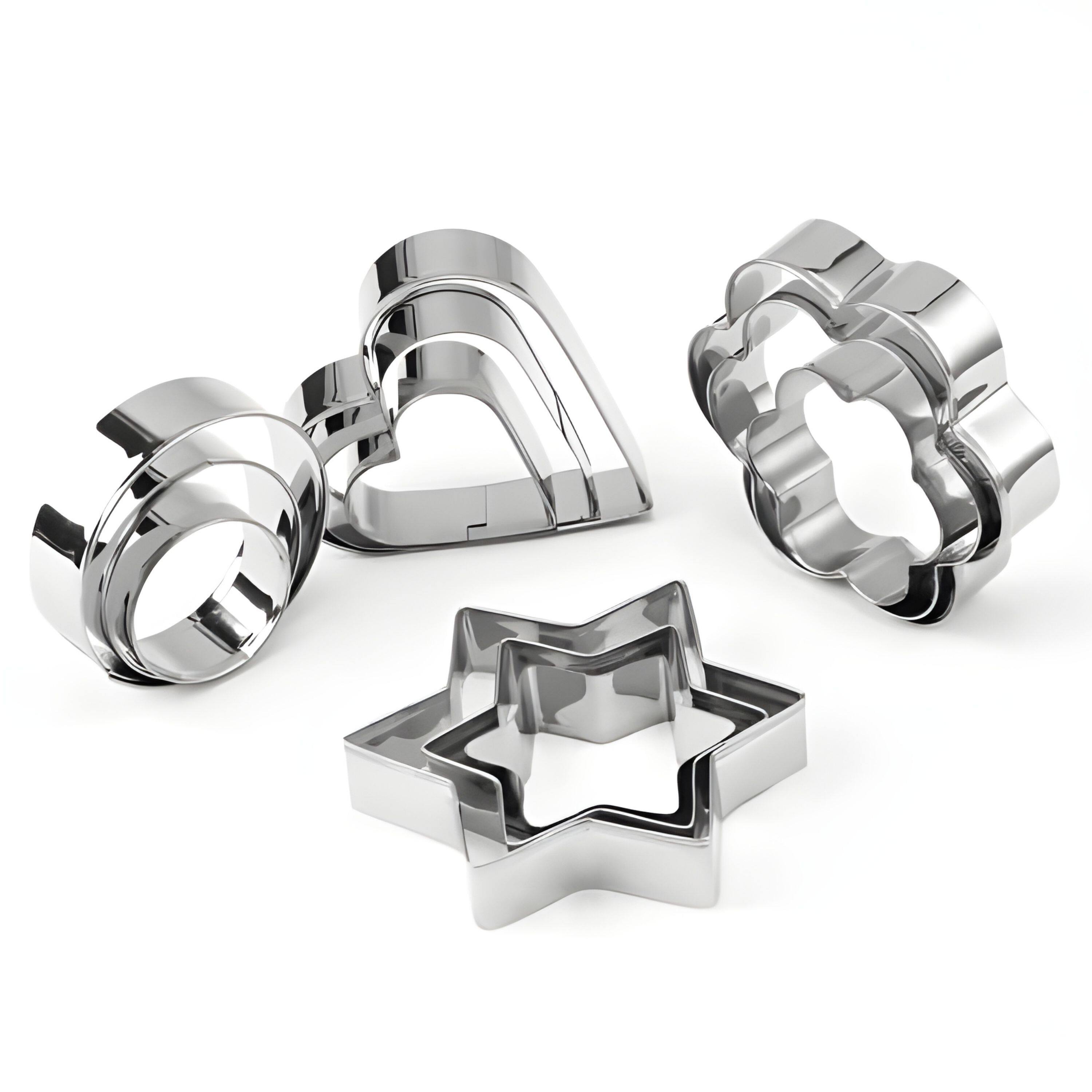 Front. Kitcheniva - Stainless Steel Cookie Cutter 12 Pcs Set.