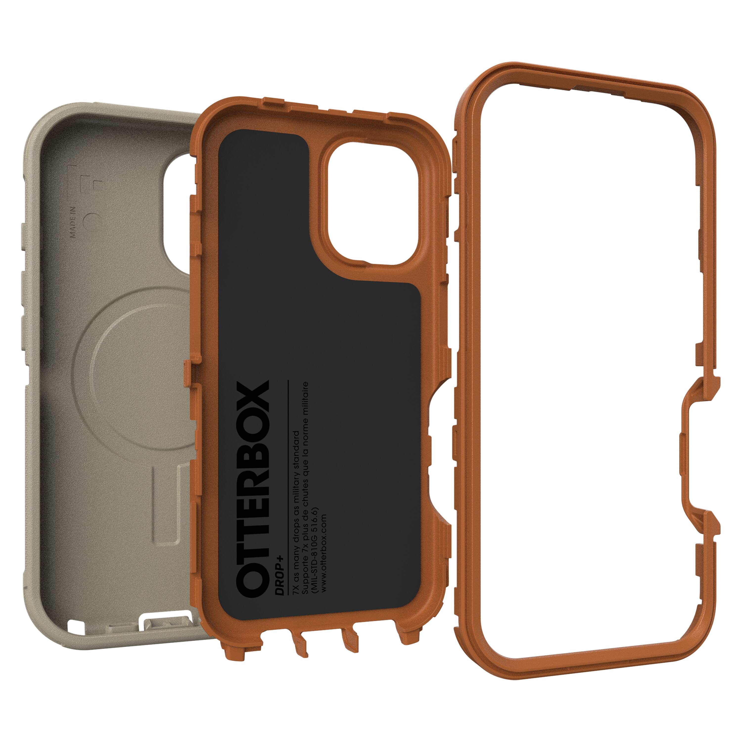 The text on the image reads: "MADE BY OTTERBOX DROP+ MILITARY-GRADE DURABILITY AND PROTECTION AGAINST DROPS PLUS 2X MEMORY (MIL-STD-810G) www.otterbox.com 7X Tougher Than Standard And A Must-Have For Active Lifestyles."