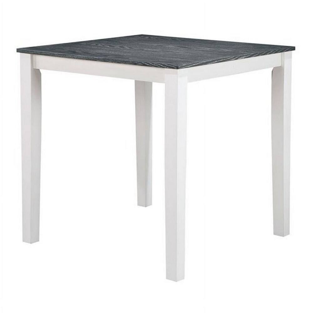 Alt View 1. Manhattan Lane - Helio 5 Piece Counter Height Dining Table and Chairs Set, White Wood, Gray - White, Gray.