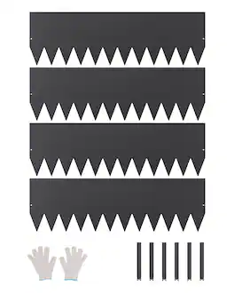 VEVOR - Steel Landscape Edging, 4 Packs 40 x 12 in Rust-Resistant Metal Landscape Edging, Bendable Garden Edging Border - Black