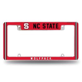 Rico Industries - North Carolina State Wolfpack Chrome Metal License Plate Frame with Full Frame Team Color Graphics - Multi