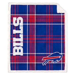 Pegasus - Buffalo Bills 50" x 60" Playmaker Plaid Ultra Cozy Sherpa Throw - Multicolor