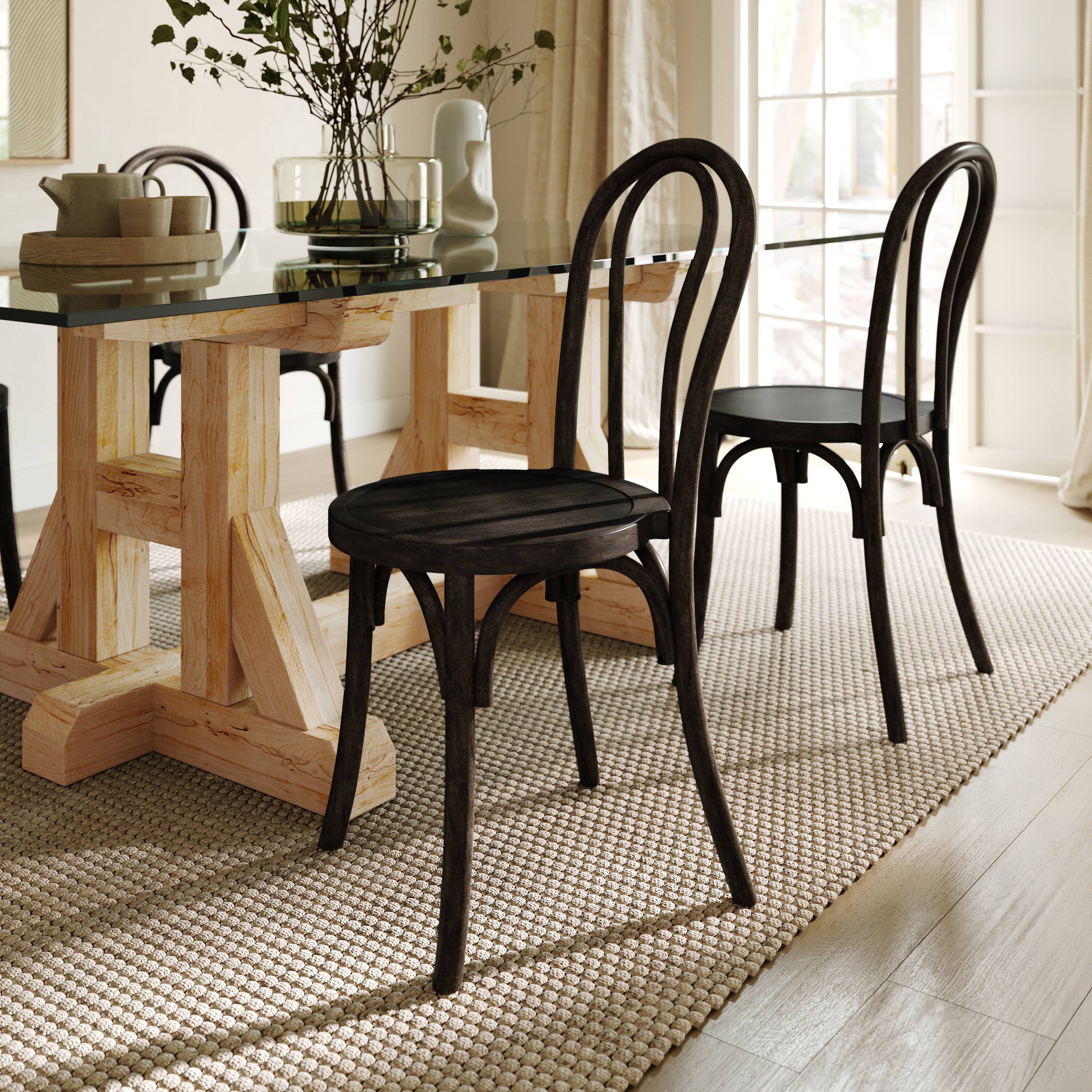 Alt View 4. Flash Furniture - Betsy Commercial Grade Early American Thonet Style Solid Wood Stackable Dining Chair - Brown.