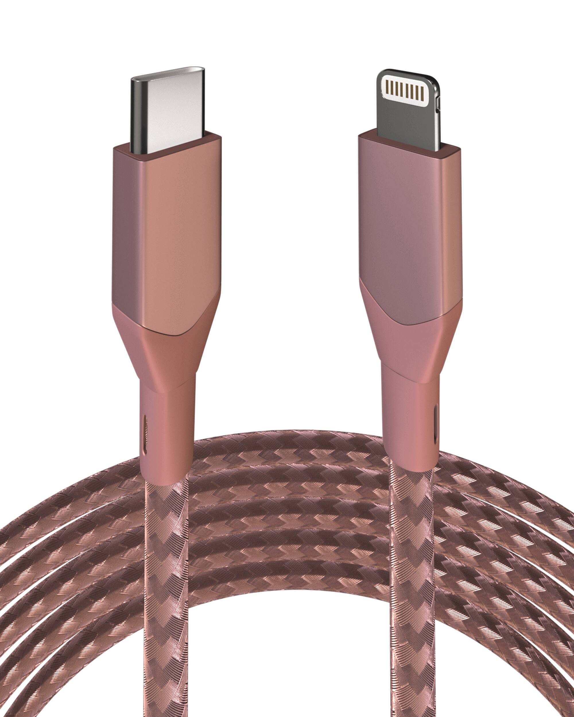 Alt View 3. Ampsentrix - 3 ft Non-MFI Lightning To USB Type C Cable (Infinity) - Pink - Pink.