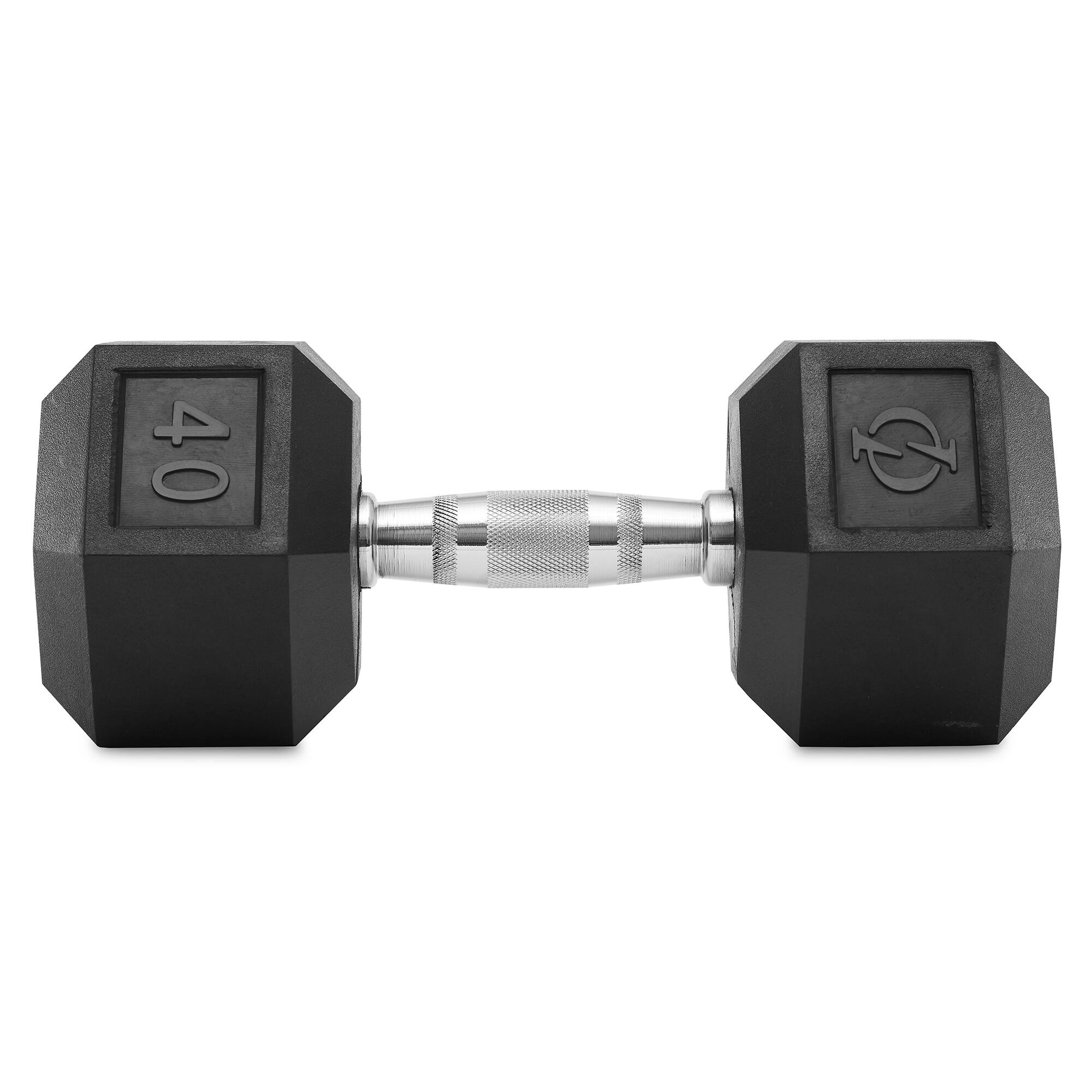 Alt View 1. Philosophy Gym - Pair of Rubber Coated Hex Dumbbell - Cast Iron Hand Weight Set - Black.