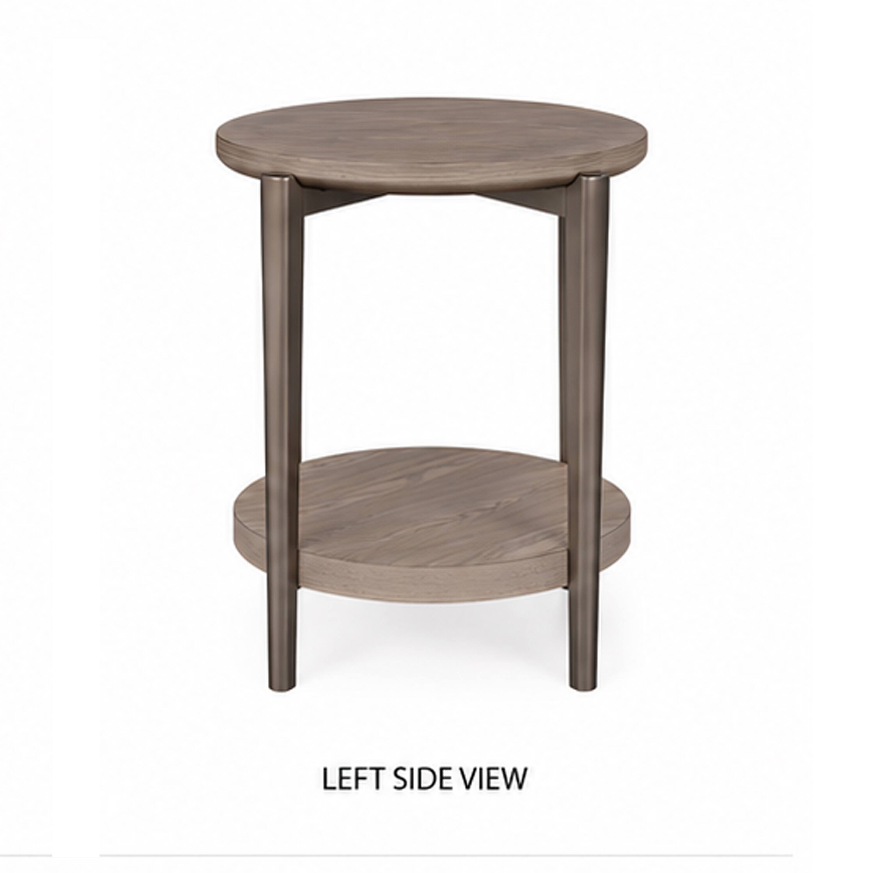 Manhattan Lane Jesy Side End Table, 27 Inch Round Top, Lower Shelf ...