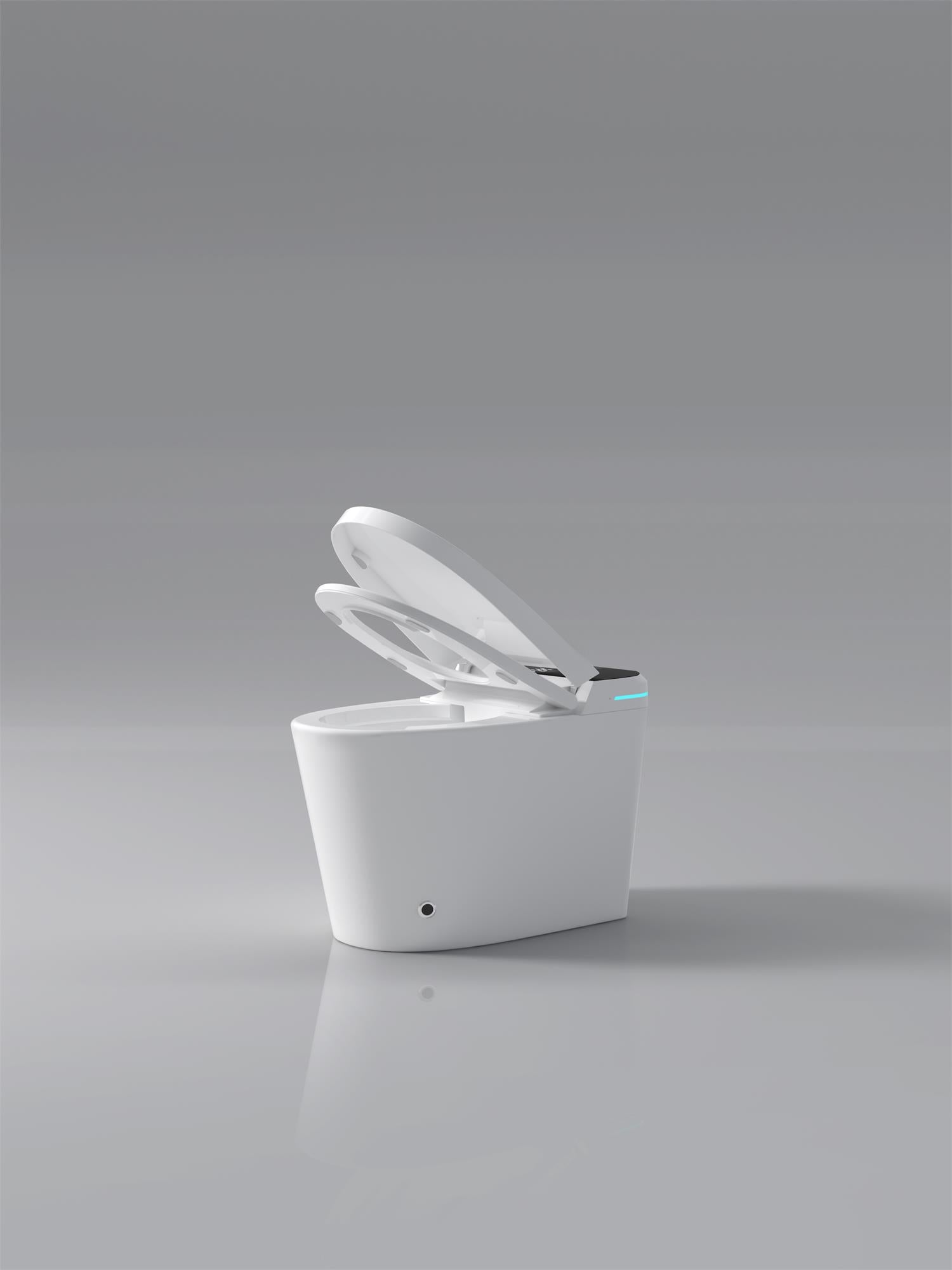 Alt View 1. Boyel Living - Smart Toilet Bidet Seat Foot Sensor Auto Open Close LED Night Light Warm Water Dryer White - White.