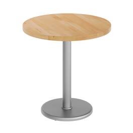 Flash Furniture - Bennett 30" Round Solid Wood Commercial Indoor Tabletop with 18" Round Dining Height Rust-Resistant Silver Ca - Natural