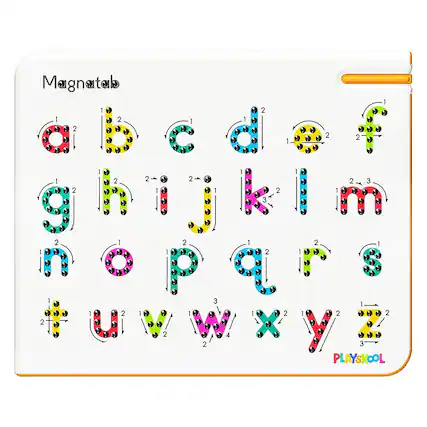Magnatab
a b c d e f
g h i j k l m
n o p q r s
t u v w x y z
PLAYSKOOL