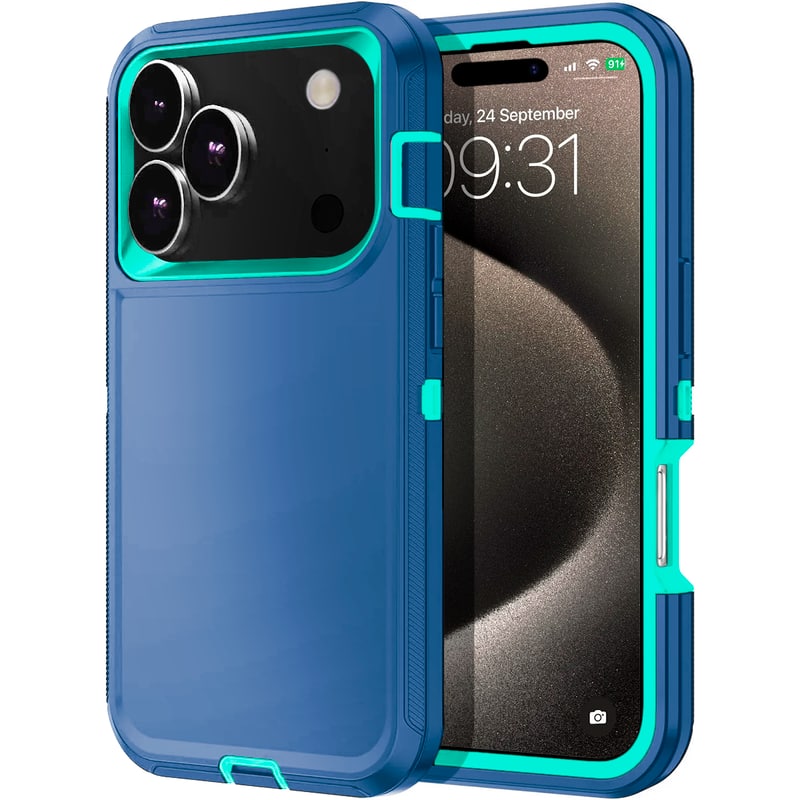 Entronix - Heavy Duty Case for iPhone 17 Pro Max - Triple-Layer Protection - Teal