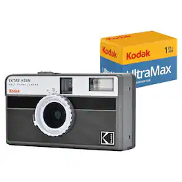 EKTAR H35N Frame Film Camera Striped Black Kodak Ultramax 24EXP Bundle