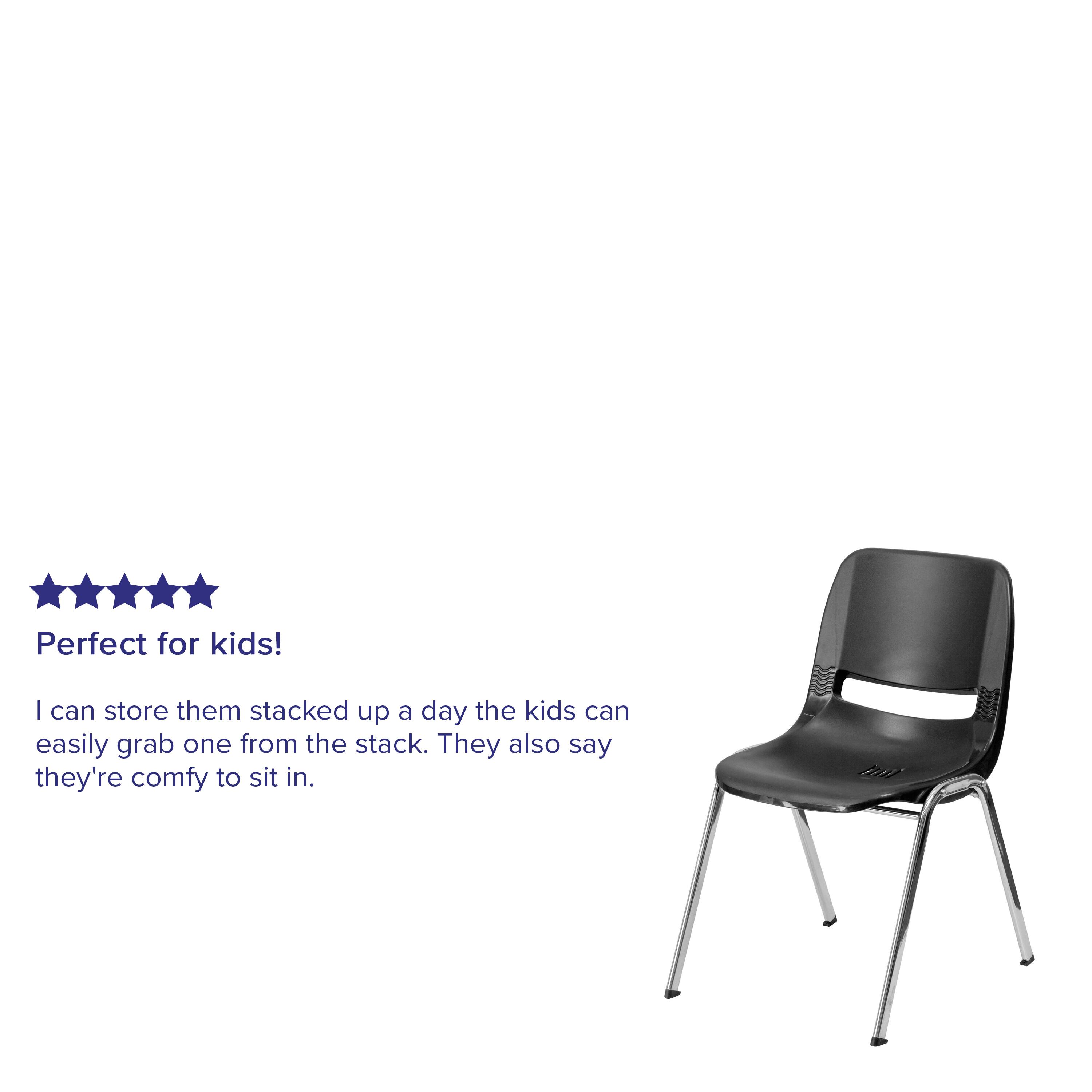 Perfect for kids!  
I can store them stacked up a day the kids can easily grab one from the stack. They also say they're comfy to sit in.