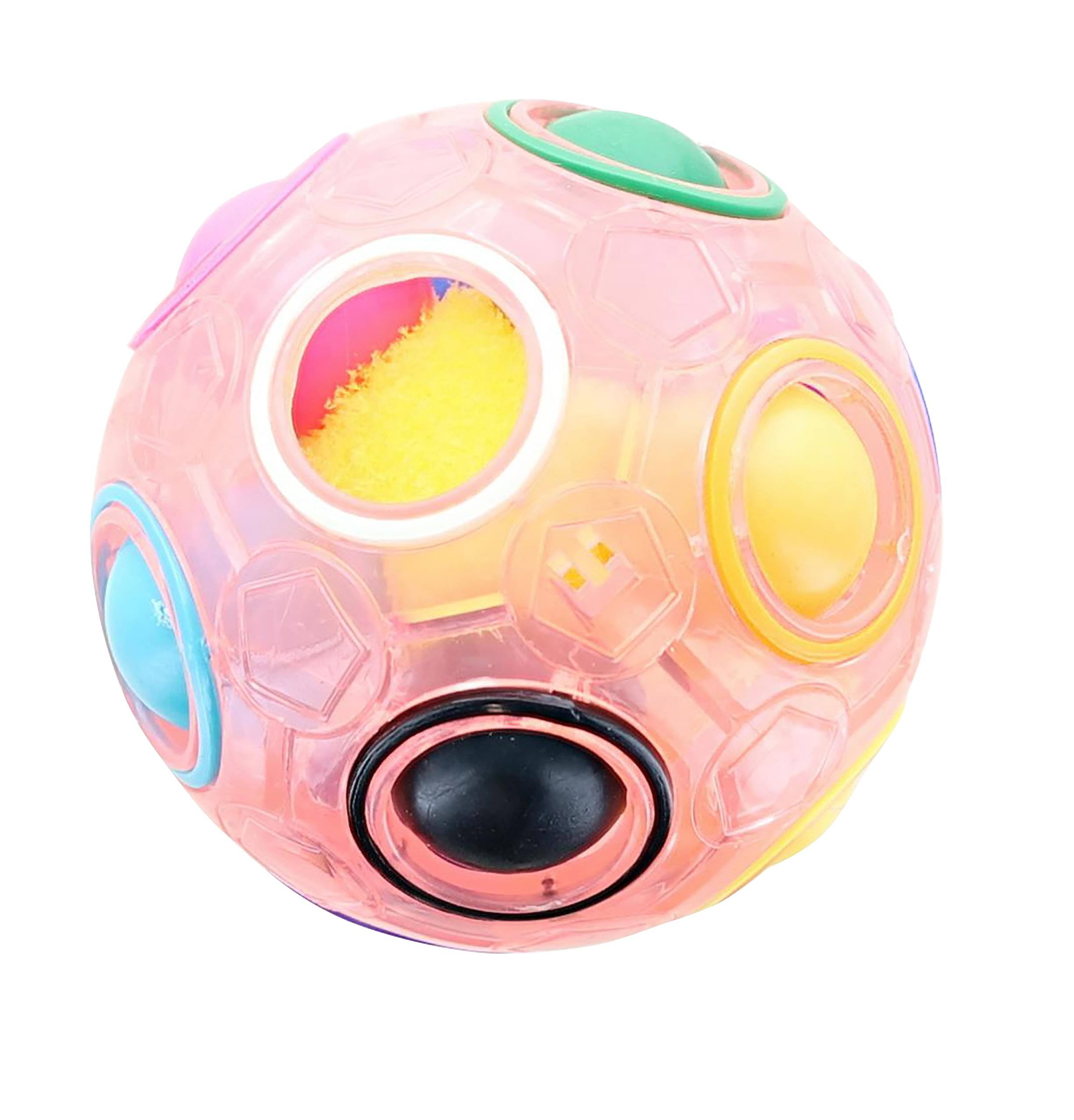 Alt View 1. Toynk - Magic Rainbow Puzzle Ball Plastic Fidget Toy - Pink.