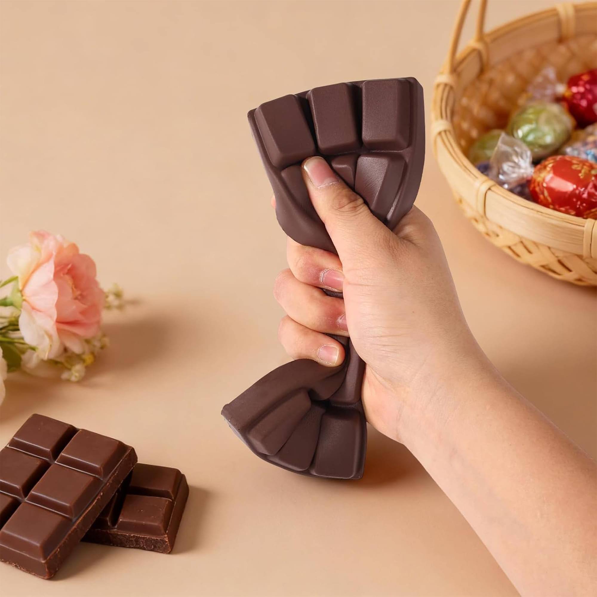 Alt View 3. Puka Creations - Chocolate Bar 6-Inch Squishy Stress Reliever - Brown.