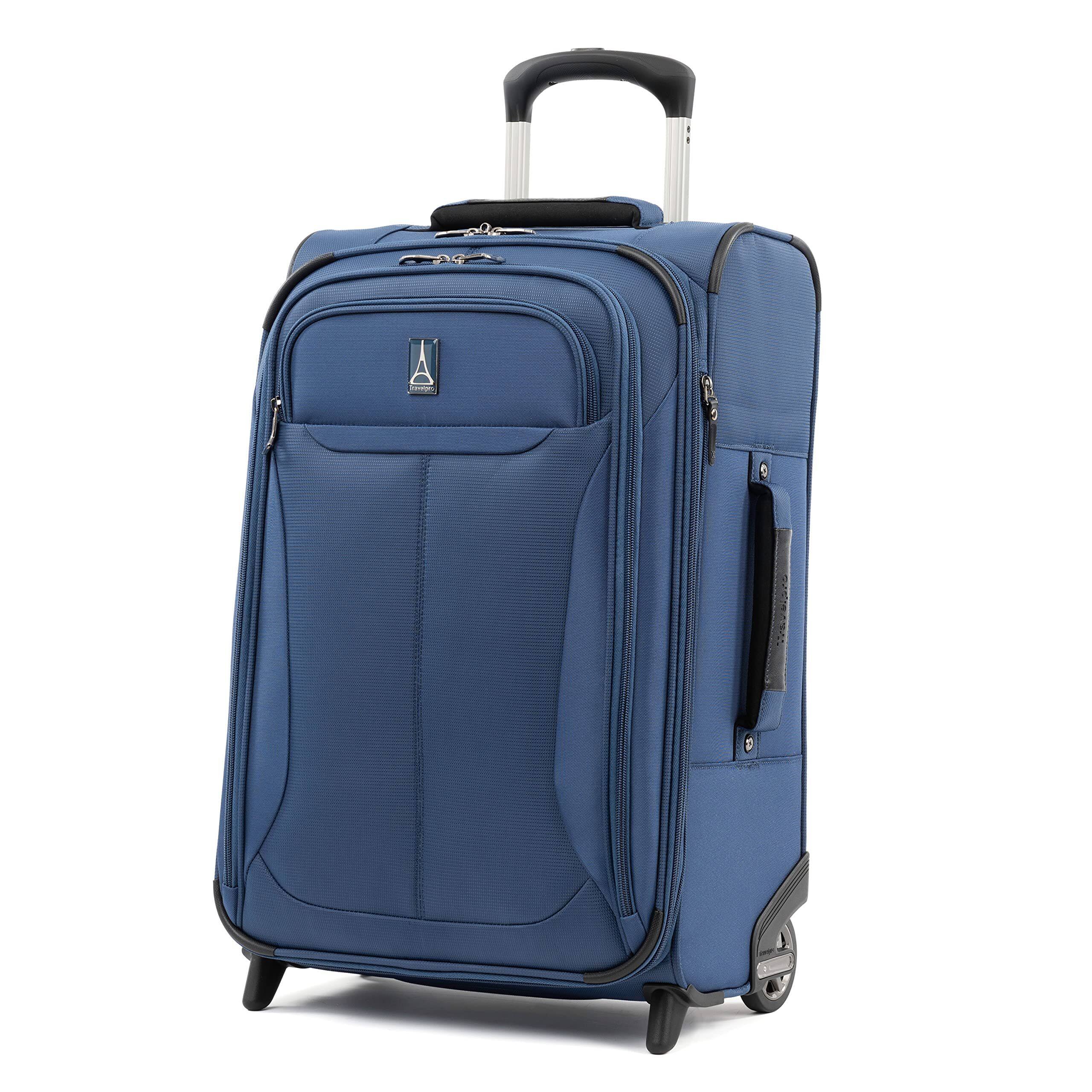 Angle. Travelpro - Travelpro Tourlite Softside Expandable Upright 22" Carry On - Blue.