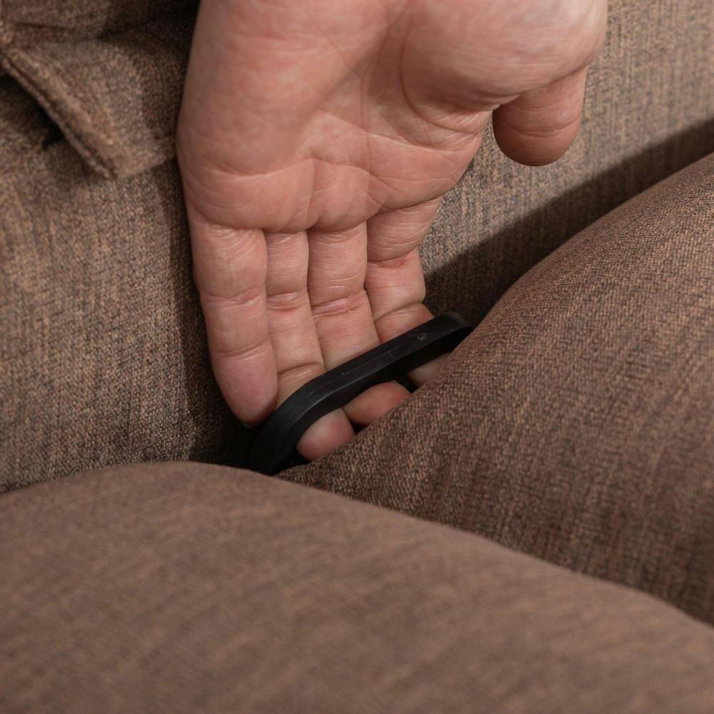 Alt View 4. Kadyn - Massage Rocker Recliner Chair, 8-Point Vibration & Heat, 150° Recline, USB Port, Cup Holders, Brown - Brown.