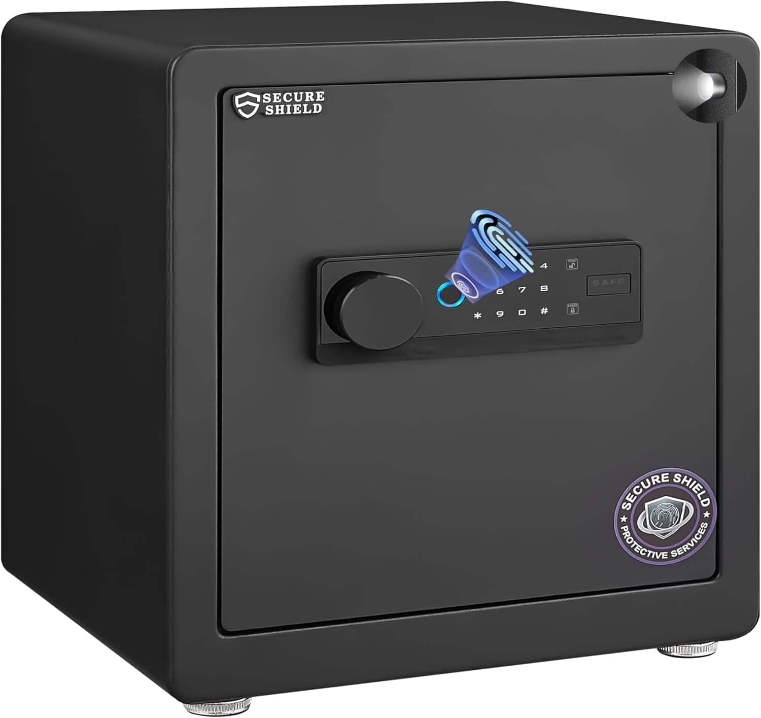 MOOSOO - 1.52 Cuft Safe Box with Keypad and Fingerprint, Security Cabinet Safes with Alert System For Cash Money Jewelry - Black
