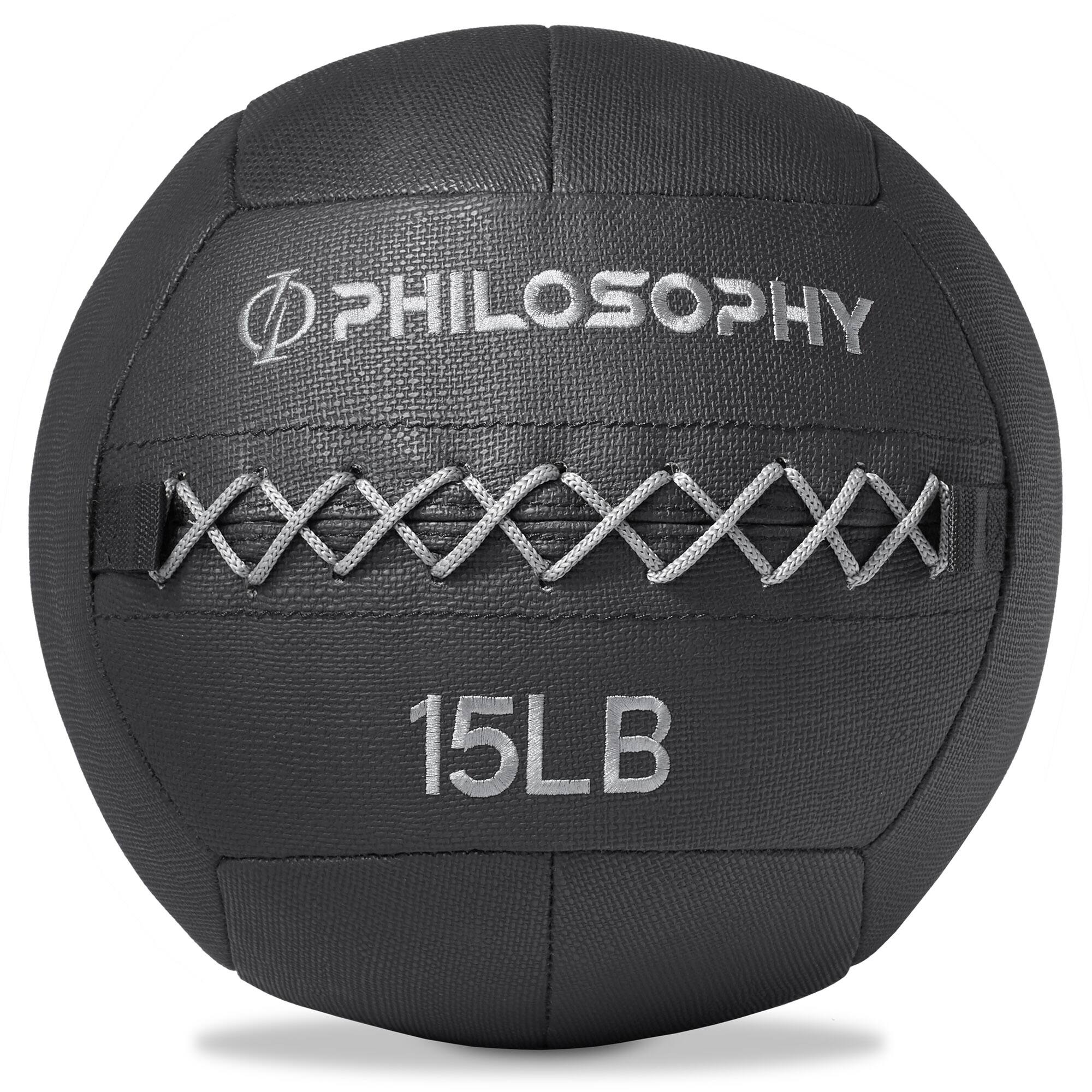 Philosophy Gym - Wall Ball - Soft Weighted Medicine Ball - Non-Slip Grip - Black