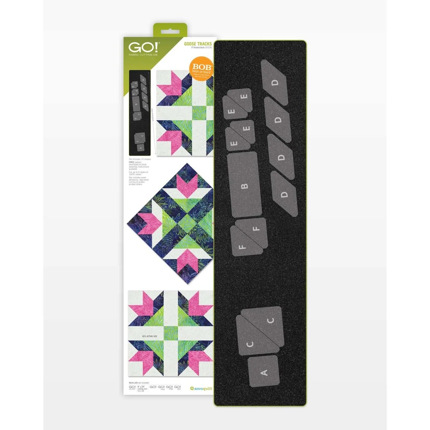 AccuQuilt - GO! Goose Tracks-9 Finished Die - Multicolor