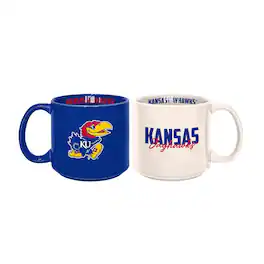 Logo Brands - Kansas Jayhawks 2-Pack 15oz. Stackable Mug Set - Multicolor