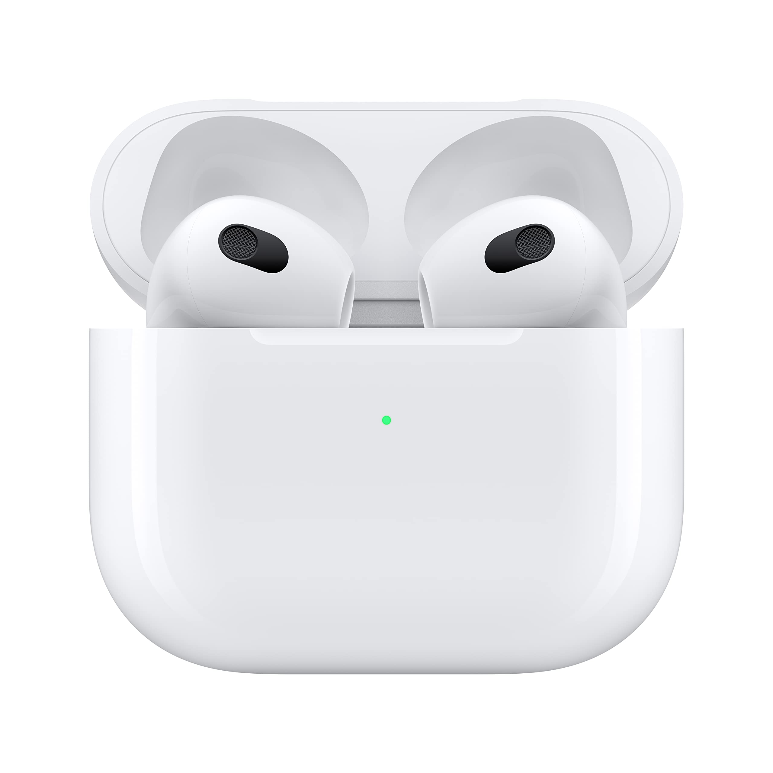 Alt View 3. Apple - Apple AirPods (3rd generation) with Lightning Charging Case - White.