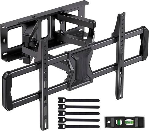 Front. FINEAK - Full-Motion TV Wall Mount for Most 37-84 Inch TVs up to 100 lbs - Black.