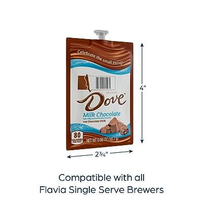 Celebrate the small things

Dove
Milk Chocolate
Hot Chocolate Drink

80 ORIES
NET WT 0.66 OZ (18.7 g)

Compatible with all Flavia Single Serve Brewers

2 3/4" x 4"