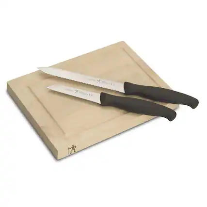 Front. Henckels - Henckels 3-pc Bar Knife & Board Set - Black.
