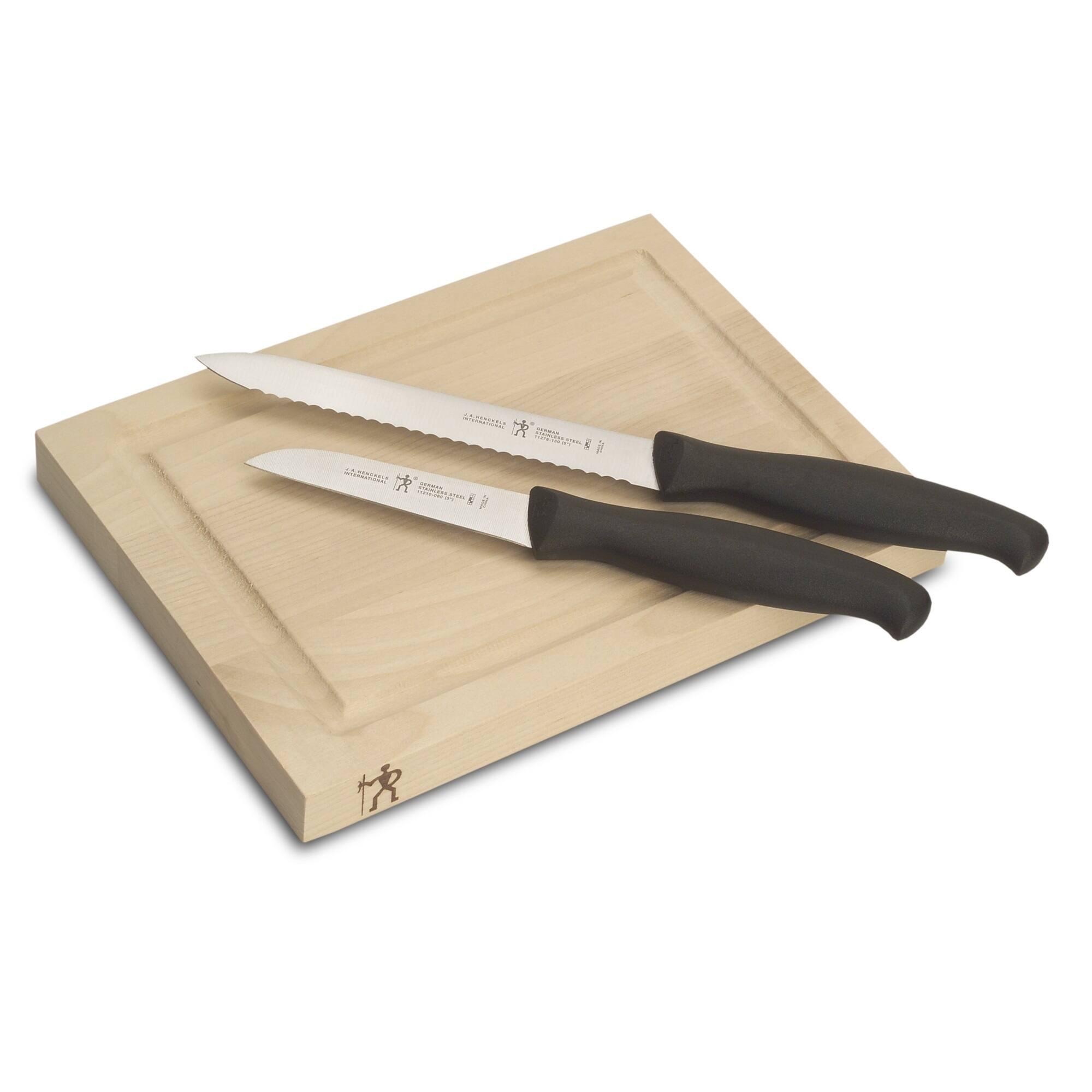 Henckels - 3-pc Bar Knife & Board Set - Black