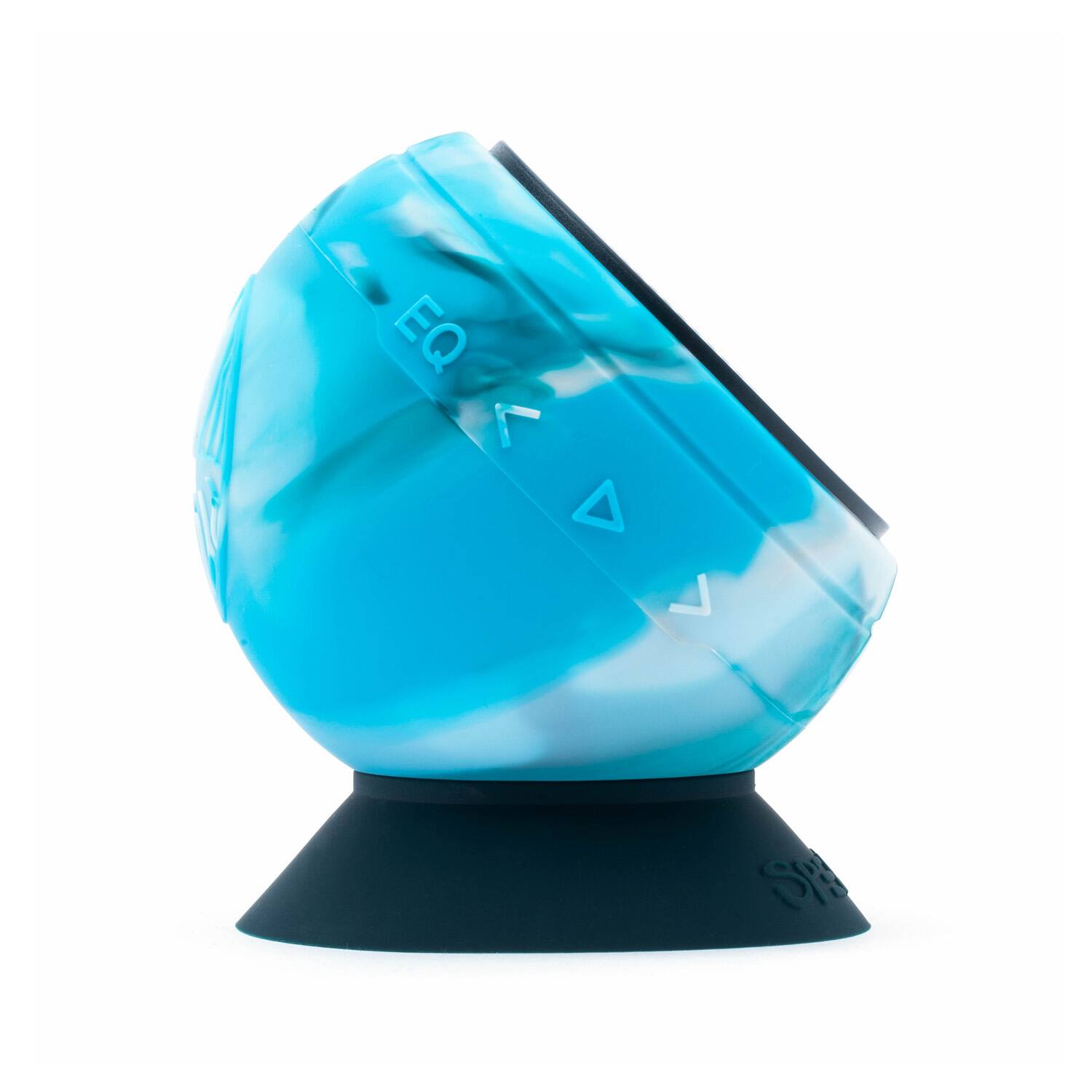 Angle. Speaqua - Barnacle Pro 2.0 Portable Waterproof Bluetooth Speaker with Built in Storage (2,000 songs) - Tidal Blue.