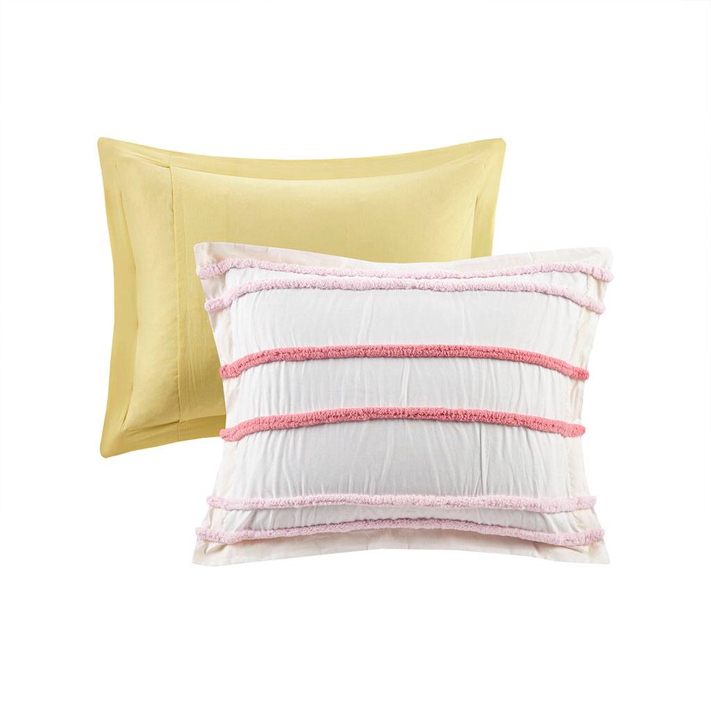 Alt View 4. Gracie Mills - Gracie Mills Tanwen Chenille Trimmed Cotton Kids' Comforter Set - Pink.