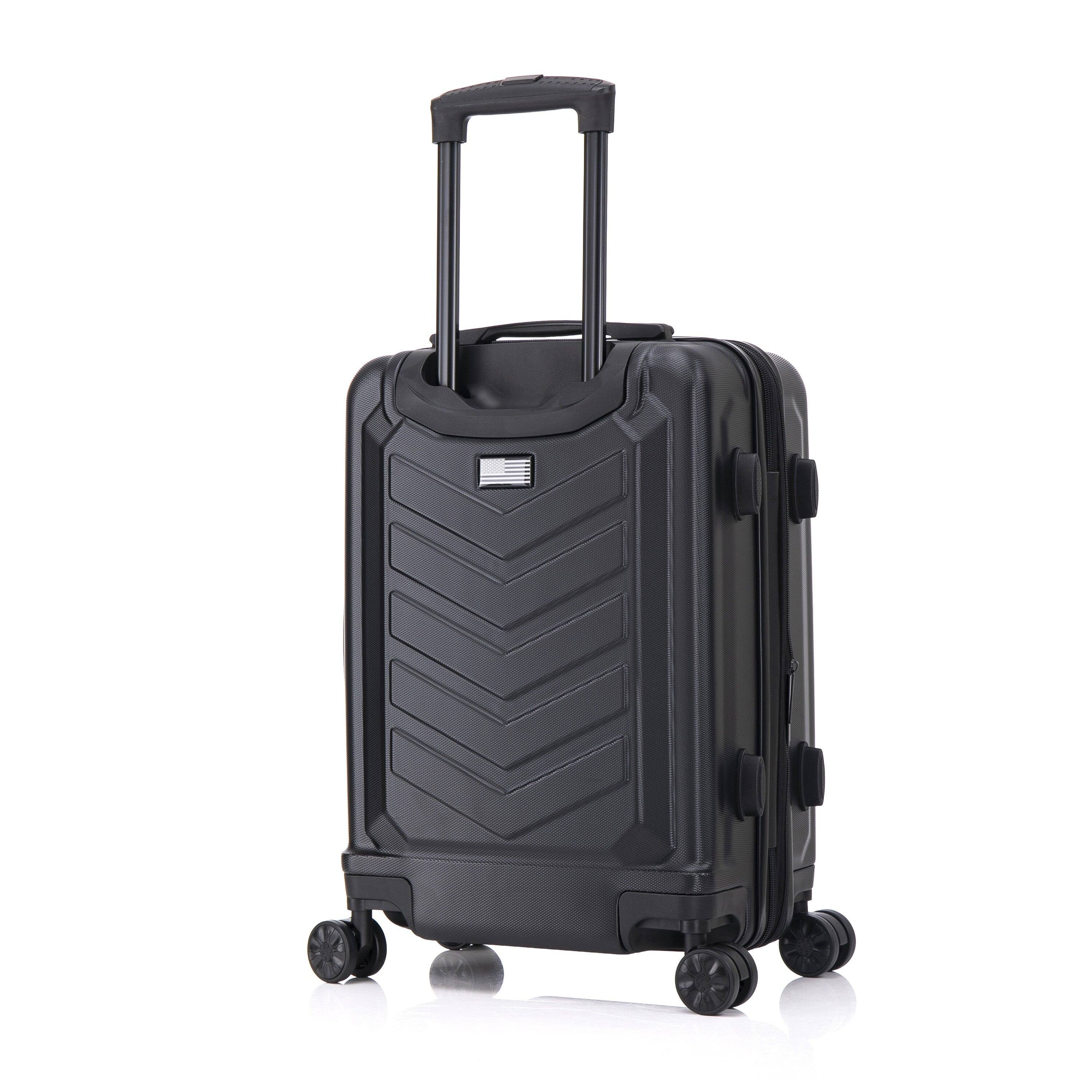 Angle. US Army - FOX PRO 20'' Expandable Carry-On Suitcase with TSA Lock - BLACK.