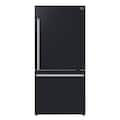 Forno Appliances - 32 in. Wide Milano Espresso 17.2 Cu. Ft. Counter-Depth Bottom Freezer Refrigerator with Right Swing Door - Black
