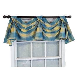 RLF Home - Duncaster 2-Scoop Celebration 100% Cotton with Fully Lined 3" Rod PocketWindow Valance 45" x 18" - Porcelain