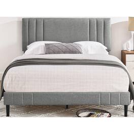 Decoro - Chicago Modern Tufted Upholstered Platform Queen Size Bed Frame, Grey - Gray