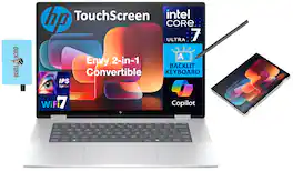HP - Envy x360 2-in-1 Laptop 16.0 WUXGA (Intel Ultra 7 155U, 32GB LPDDR5, 2TB PCIe SSD, Win 11 Pro) w/USB Hub - Silver